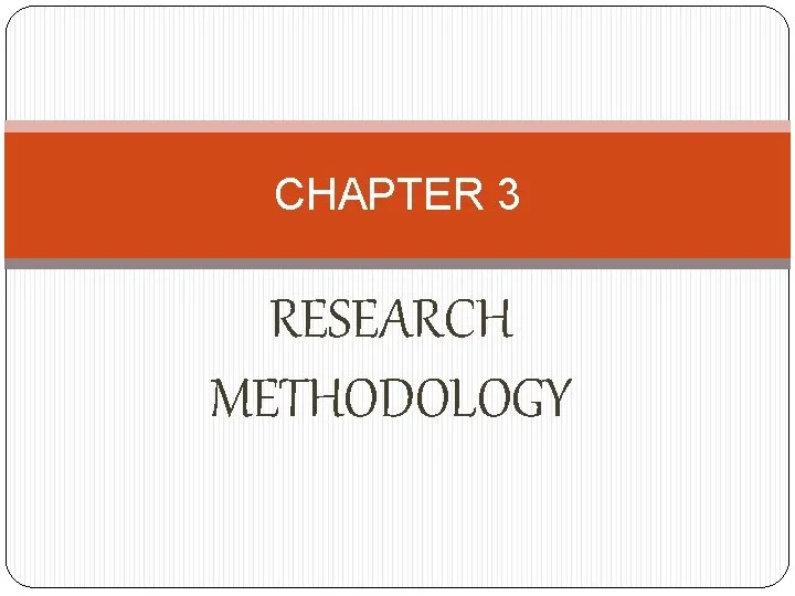 CHAPTER THREE METHODOLOGY