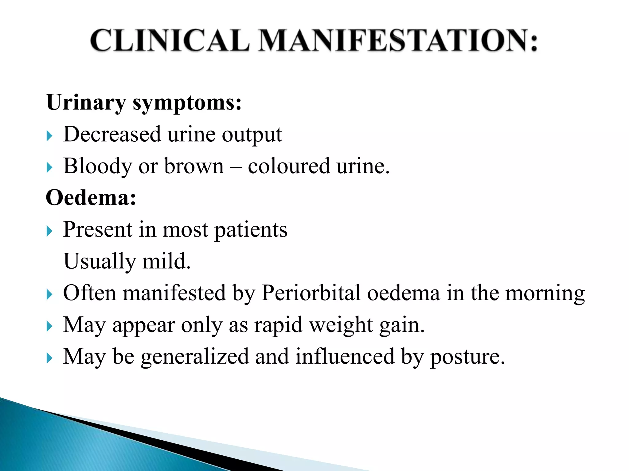 Clinical Manifestations Of Acute Glomerulonephritis