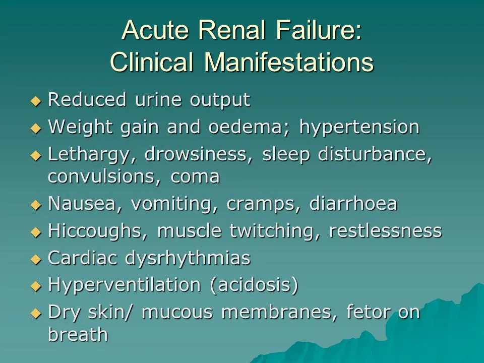 Clinical Features Of Acute Renal Failure