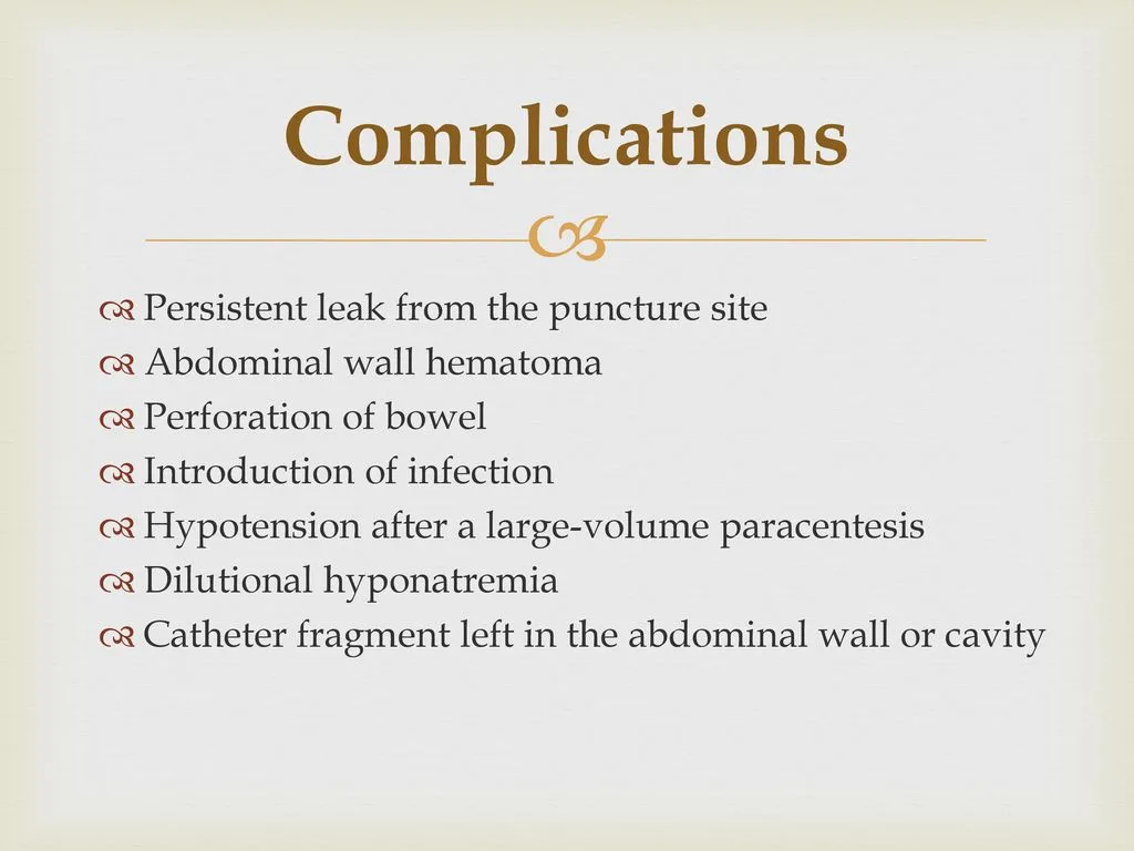 Complications Of Abdominal Paracentesis