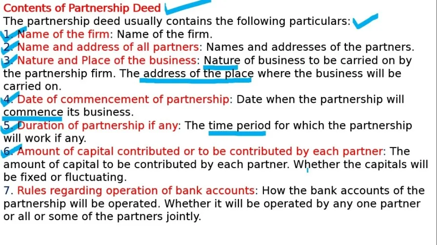 Contents Of A Partnership Deed 1