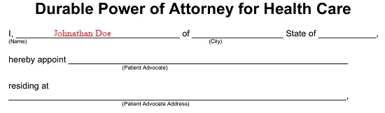 Durable Power Of Attorney For Health Care Health Care Power Of Attorney