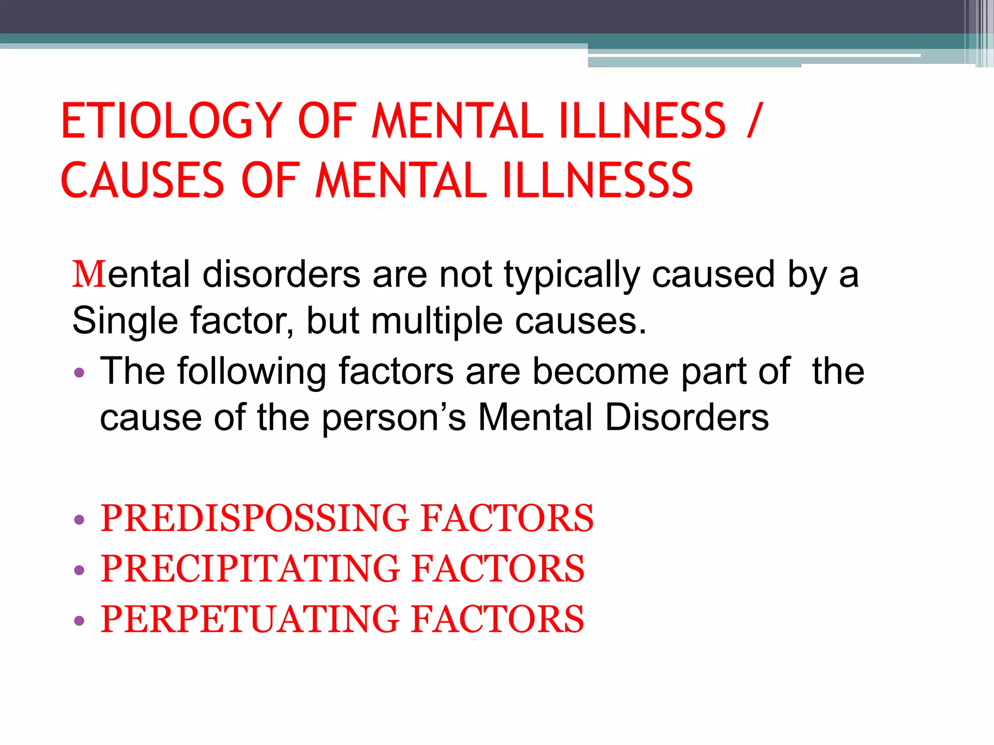 Etiology Of Mental Illness