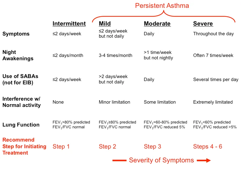 Levels Of Asthma