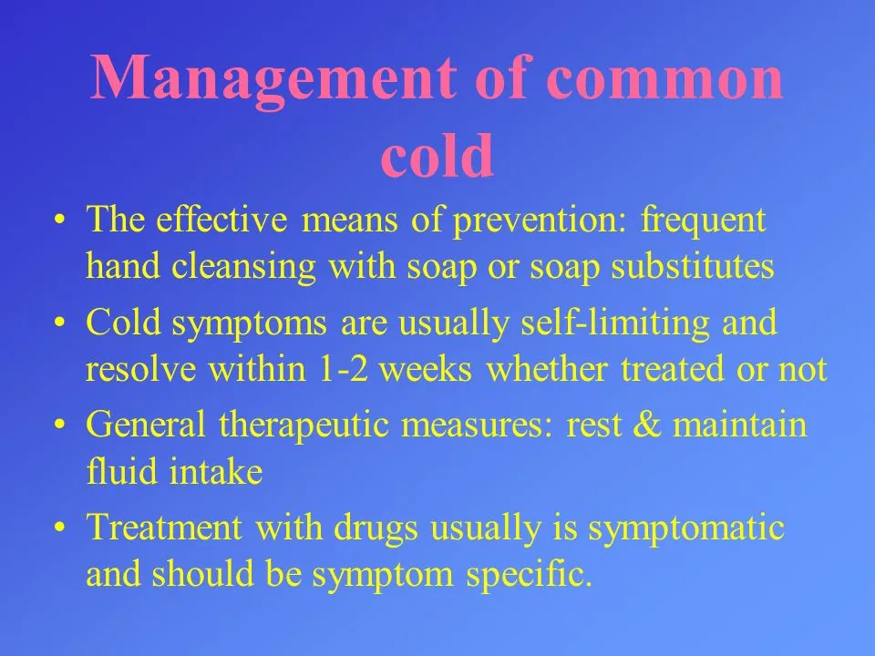 Management Of Common Cold
