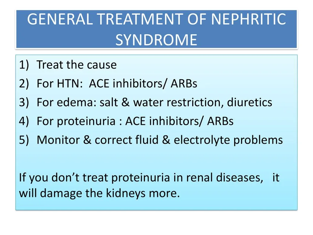 Management Of Nephritic Syndrome